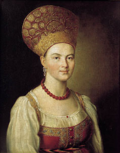 Ivan Argunov painting of woman wearing a kokoshnik