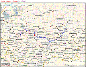 Moscow-Perm map of river cruise