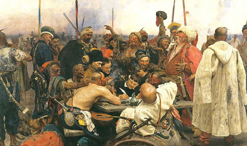 Ilya Repin - Zaporozhian Cossacks Writing a Letter to the Turkish Sultan