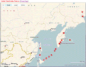 Kamchatka Russia cruise map