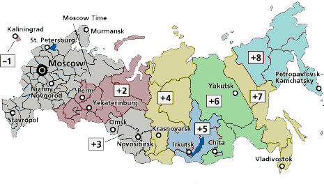 Time Zone Map Russia